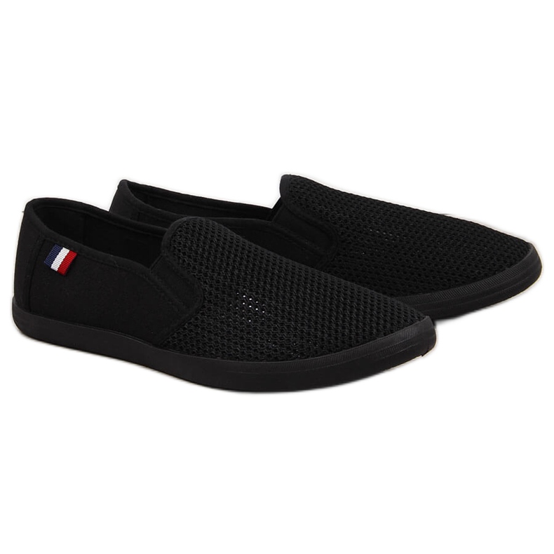 Men's slip-on openwork black sneakers NEWS
