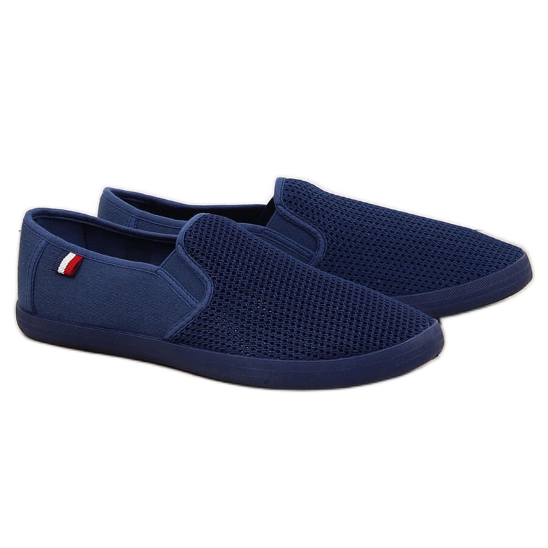 Men's openwork navy blue slip-on sneakers NEWS Men's openwork navy blue slip-on sneakers NEWS