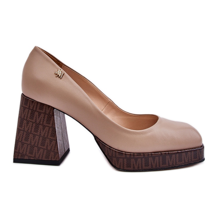 Fashionable Leather Pumps Laura Messi 2599 Beige Fashionable Leather Pumps Laura Messi 2599 Beige