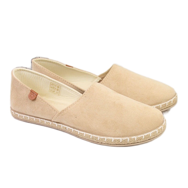 Women's cut-out espadrilles beige suede NEWS 20TX02-2416