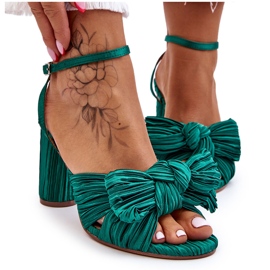 Fashionable Green Callum High Heel Sandals With A Bow Fashionable Green Callum High Heel Sandals With A Bow