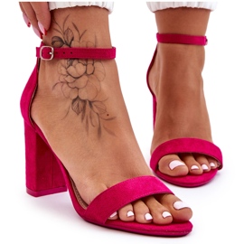 PS1 Amina's Classic Suede Fuchsia Heel Sandals pink PS1 Amina's Classic Suede Fuchsia Heel Sandals pink