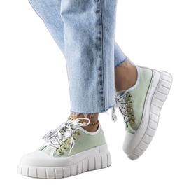 Green platform sneakers from Toni Green platform sneakers from Toni