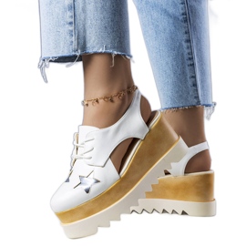 White wedge shoes from Joan