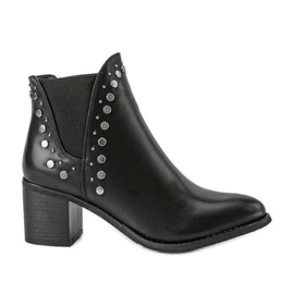 PA1 Black heeled boots with rhinestones from Louisa