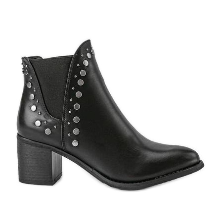 PA1 Black heeled boots with rhinestones from Louisa