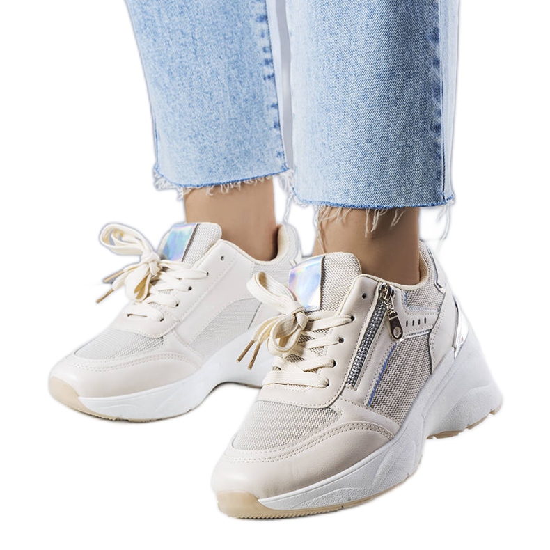 Beige wedge sneakers from Stacey