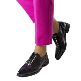 BM Black openwork brogues with studs from Erin