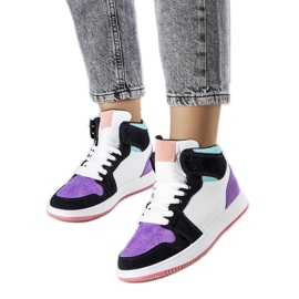 Purple high-top sneakers from Kari