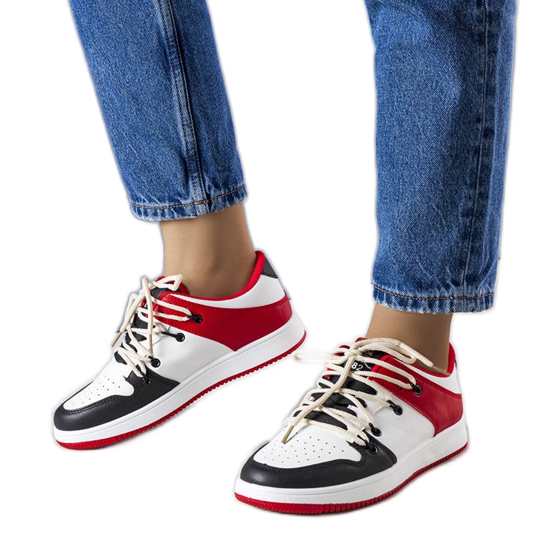 Black and red retro sneakers white Black and red retro sneakers white