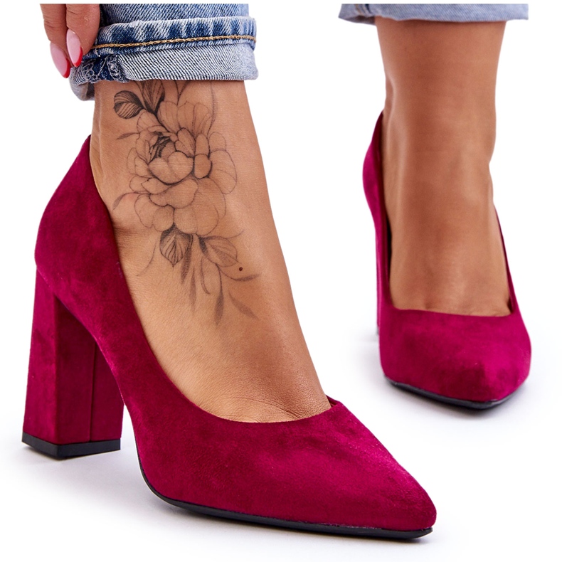 Suede Heel Pumps Sergio Leone PB216 Fuchsia pink