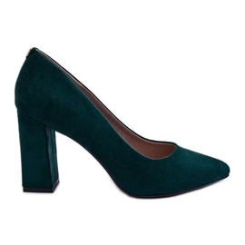 Suede Heel Pumps Sergio Leone PB216 Green