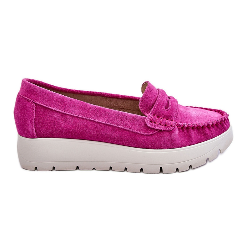 Lemar Fuchsia Milana Suede Platform Loafers pink
