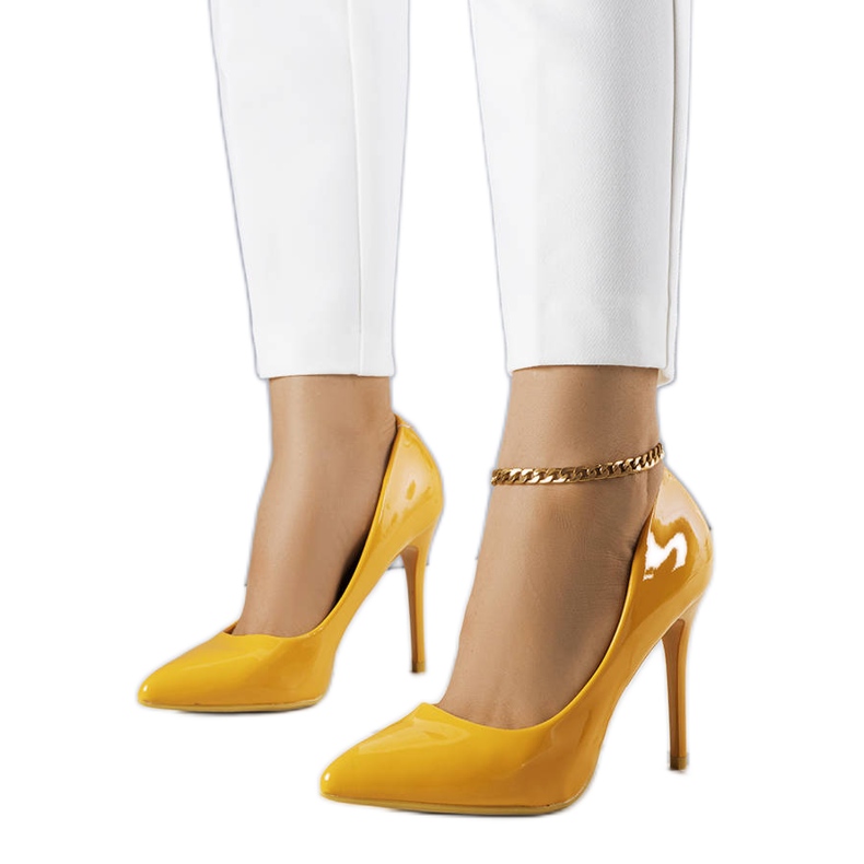 BM Orange lacquered Tiffany heels