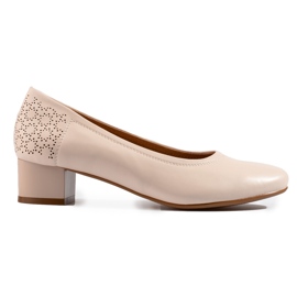 W. Potocki Women's low-heeled pumps Potocki beige W. Potocki Women's low-heeled pumps Potocki beige