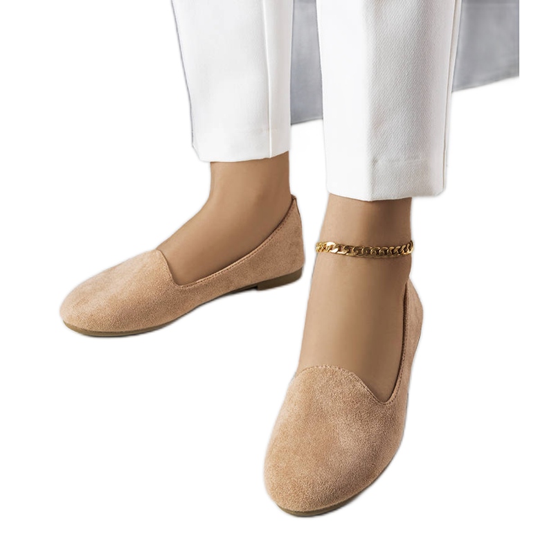 Marion beige eco-suede ballerinas