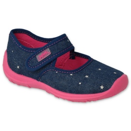 Befado children's slippers 661x012 navy-pink in stars blue Befado children's slippers 661x012 navy-pink in stars blue