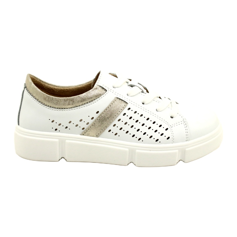 Openwork Leather Sneakers Filippo DP4531/23 WH GO white Openwork Leather Sneakers Filippo DP4531/23 WH GO white