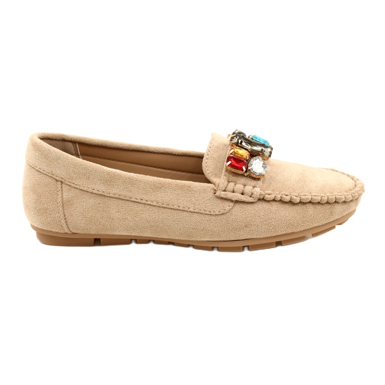 Evento Women's eco-part loafers with beige stones Evento Women's eco-part loafers with beige stones