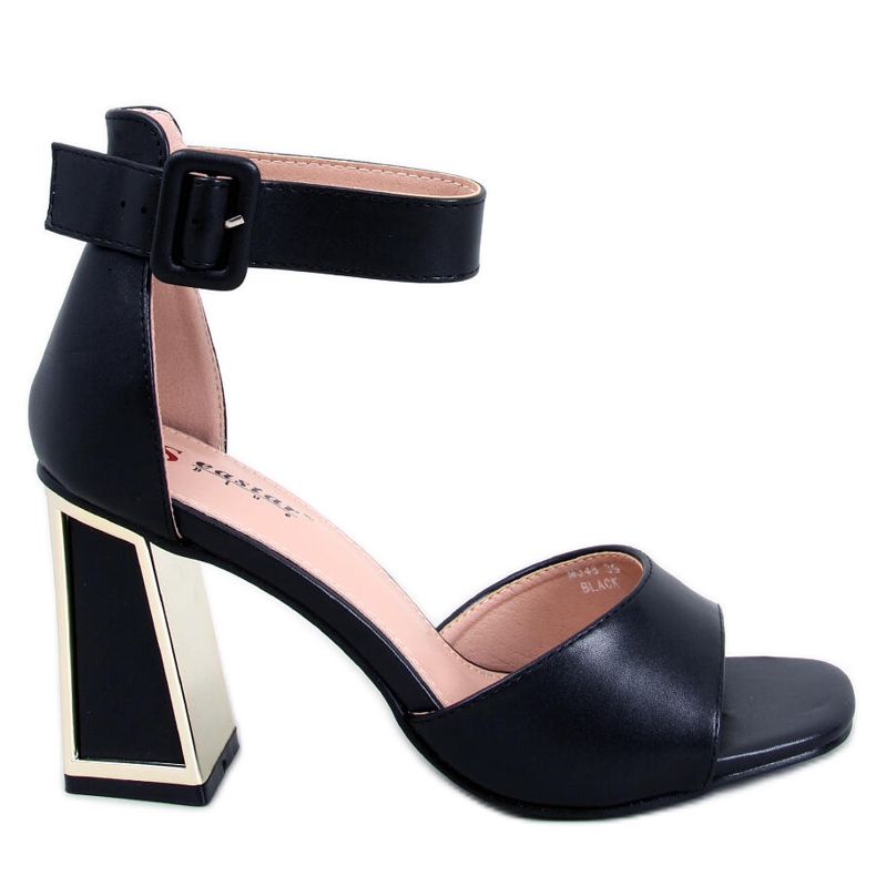 BM Ellen Black heeled sandals with belt