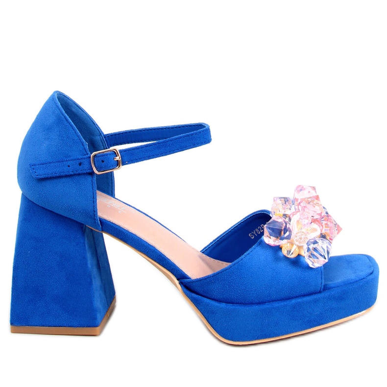 BM Wide heel sandals with Mirella Blue stones BM Wide heel sandals with Mirella Blue stones