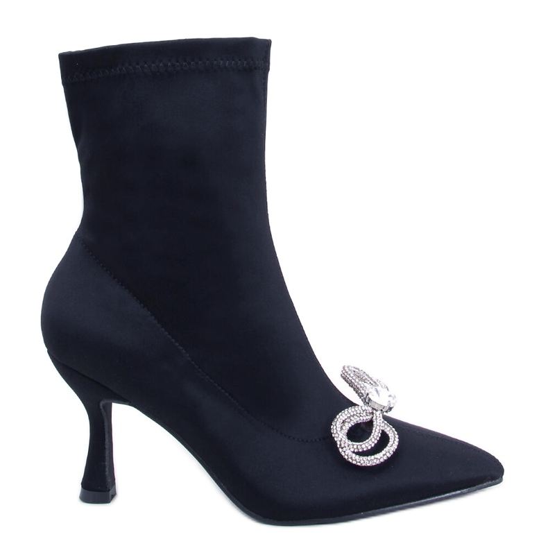 BM Betz Black elastic high heel boots
