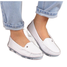 Women's leather moccasins white Filippo