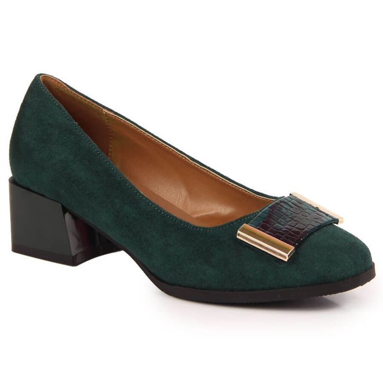 Women's pumps green suede Jezzi RMR2130A-9