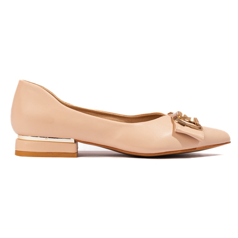 Vinceza women's beige flat heel pumps Vinceza women's beige flat heel pumps