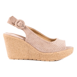 Women's Shelovet beige wedge sandals Women's Shelovet beige wedge sandals