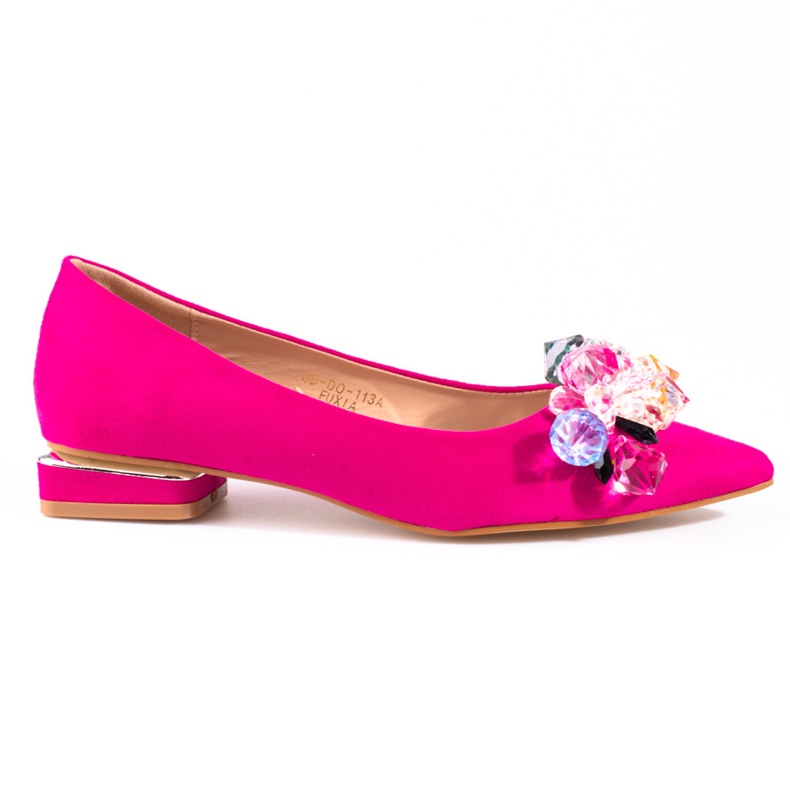 Women's Shelovet low heel pumps in fuchsia suede pink
