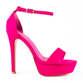 Women's pink shelovet platform sandals