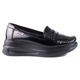Shelovet patent leather loafers with thick soles black
