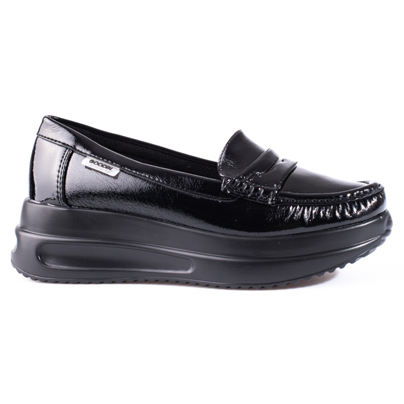Shelovet patent leather loafers with thick soles black Shelovet patent leather loafers with thick soles black