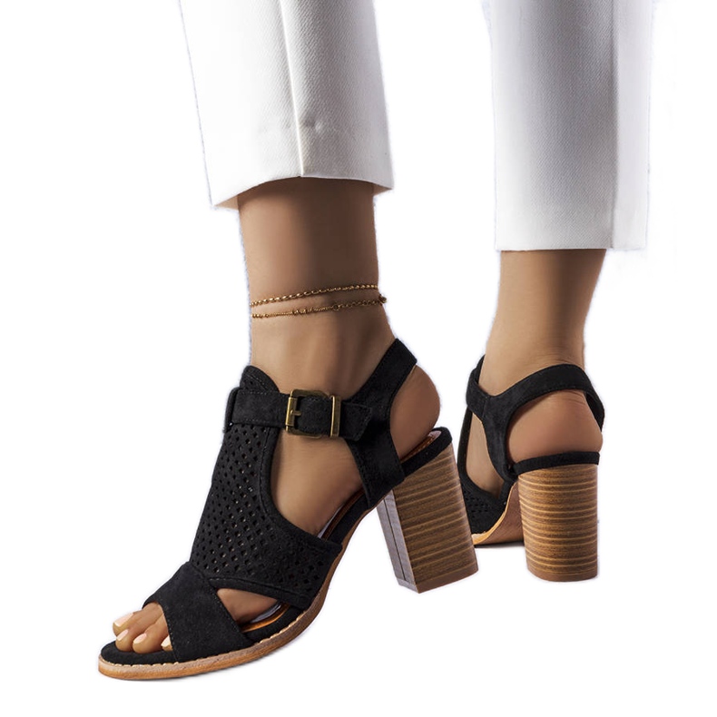 Black openwork sandals from Courtois