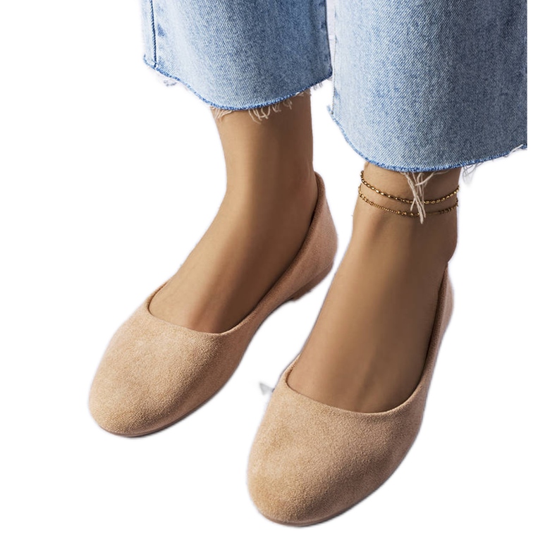 Beige flats with a leather footbed from Lespérance