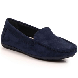 Vinceza shoes suede loafers W EVE259F navy blue