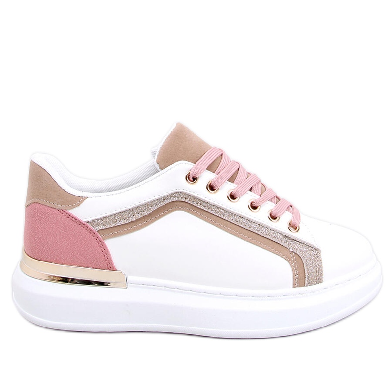 BM Brengle White women's sneakers pink multicolored BM Brengle White women's sneakers pink multicolored
