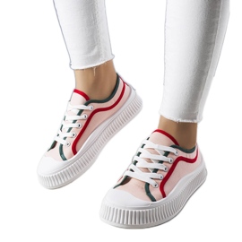 Pink platform sneakers from Johanna red