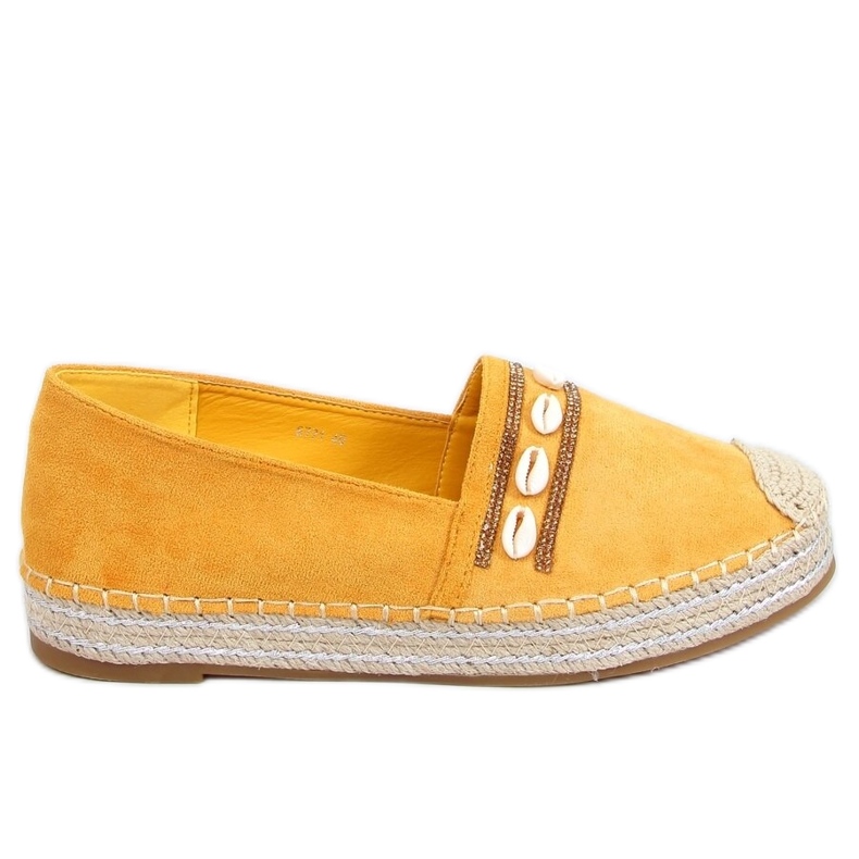 BM Ocean Yellow shell espadrilles