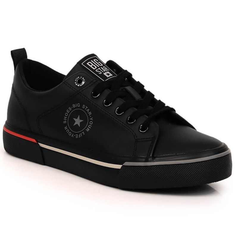 Black men's sneakers made of ecological leather Big Star LL174210