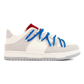 Shelovet sneakers with blue laces white