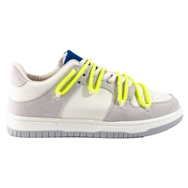 Shelovet sneakers with yellow laces white Shelovet sneakers with yellow laces white