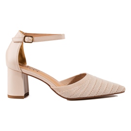 Shelovet women's pumps on a beige block