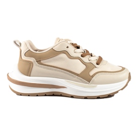 Women's Shelovet beige lace-up sneakers Women's Shelovet beige lace-up sneakers