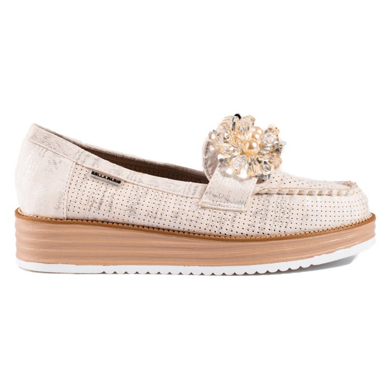 Women's shoes Shelovet beige with crystals