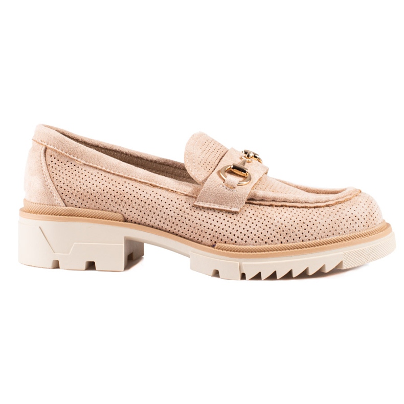 Seastar Openwork women's moccasins on the Shelovet beige platform