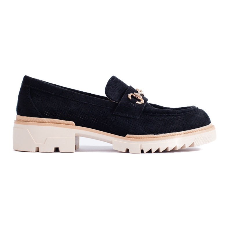 Seastar Women's openwork moccasins on the Shelovet black platform
