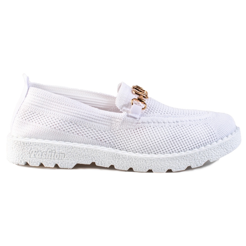 Women's textile moccasins Shelovet white