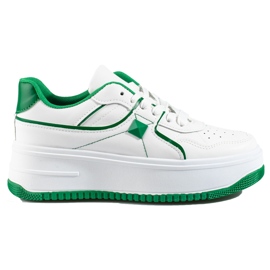 Women's sports shoes Shelovet white and green